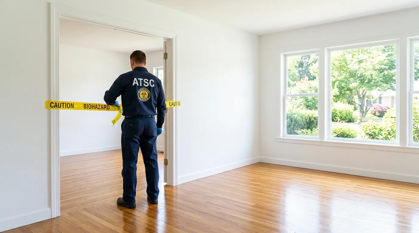 Certified biohazard cleanup crew performing Decomposition Cleanup in San Marino